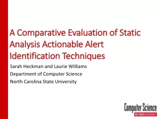 A Comparative Evaluation of Static Analysis Actionable Alert Identification Techniques