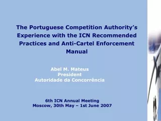 The Portuguese Competition Authority’s