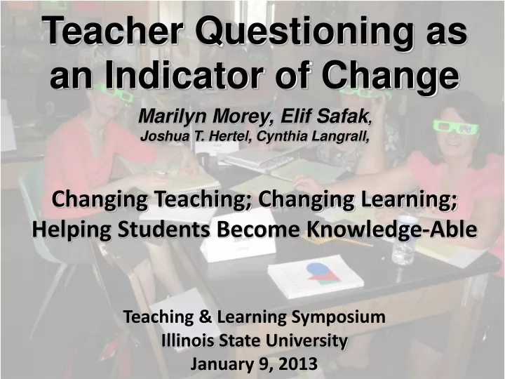 teacher questioning as an indicator of change