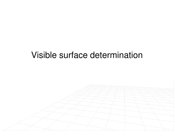 visible surface determination