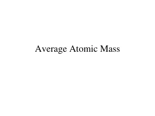 Average Atomic Mass