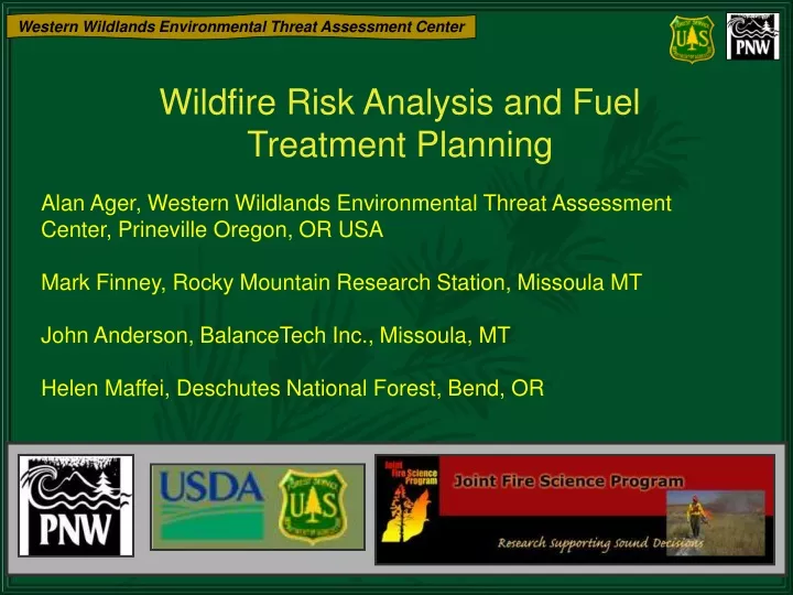 wildfire risk analysis and fuel treatment planning