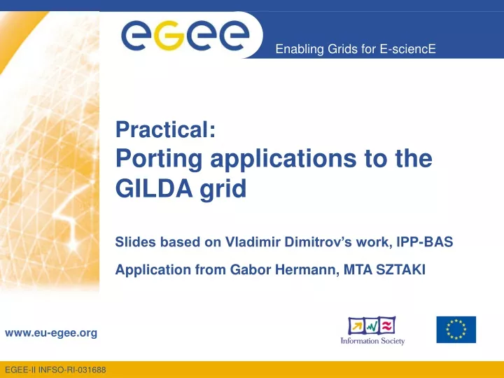 practical porting applications to the gilda grid