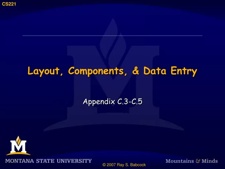 layout components data entry