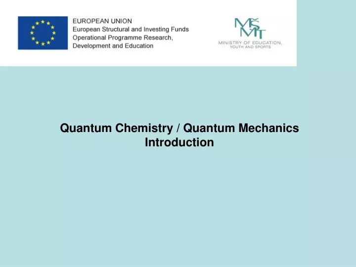 quantum chemistry quantum mechanics introduction