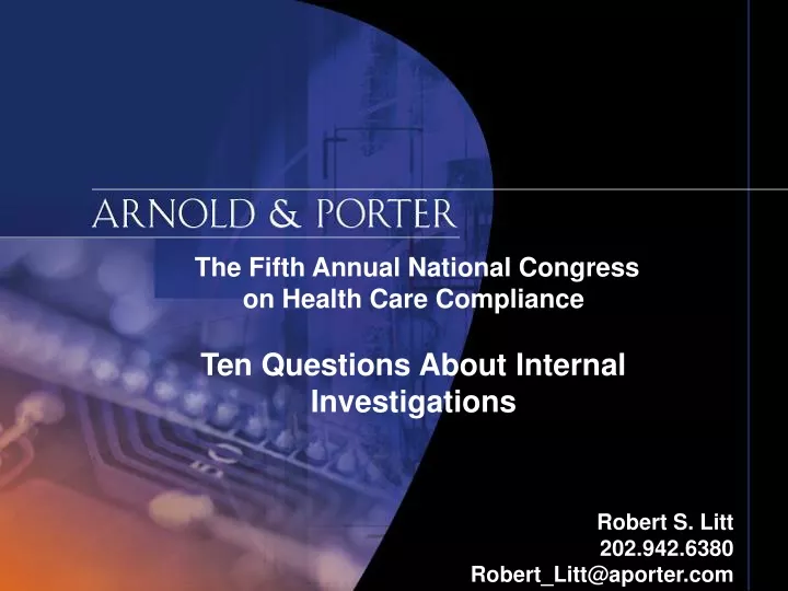 the fifth annual national congress on health care