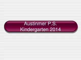 Austinmer P.S. Kindergarten 2014