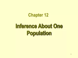 Inference About One Population