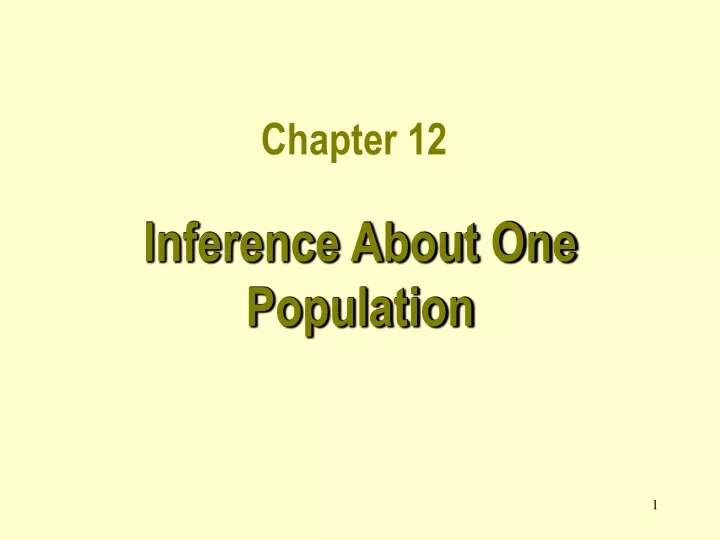 inference about one population