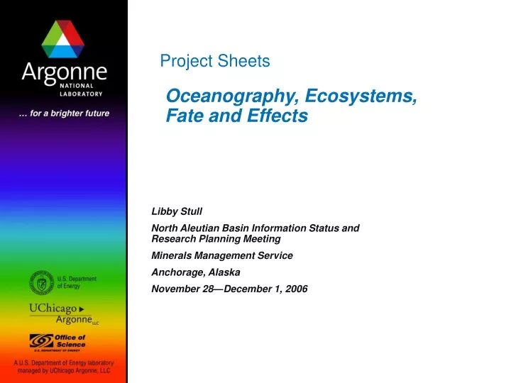 oceanography ecosystems fate and effects