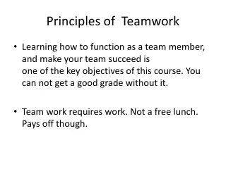 Principles of  Teamwork