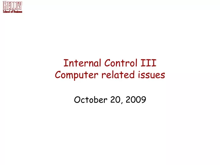 internal control iii computer related issues