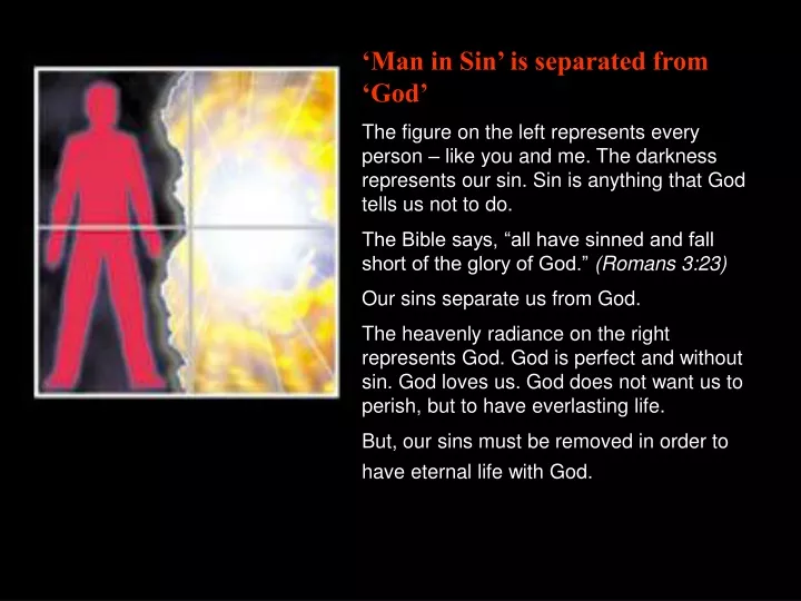 man in sin is separated from god the figure