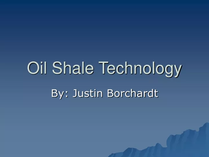 oil shale technology