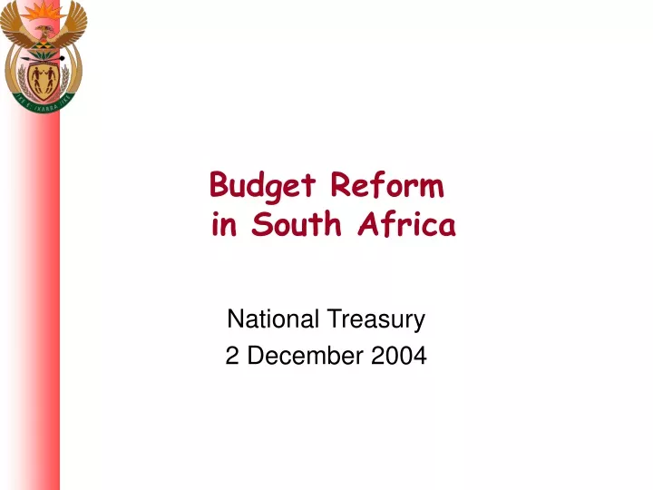 budget reform in south africa