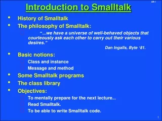 Introduction to Smalltalk