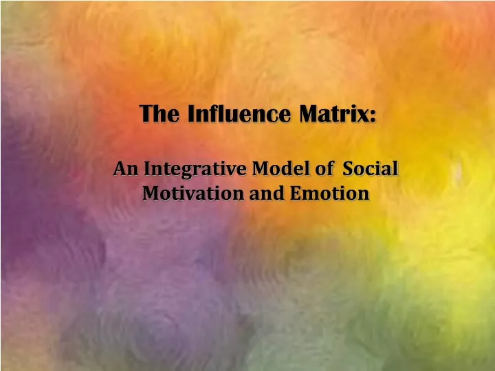 the influence matrix