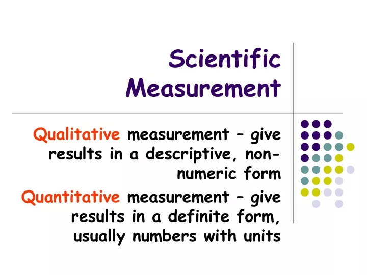 scientific measurement