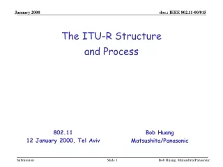 The ITU-R Structure  and Process