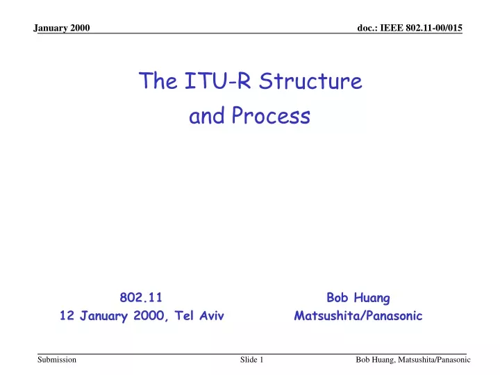the itu r structure and process