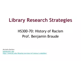 Library Research Strategies