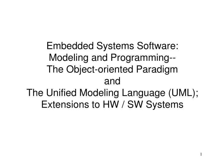 embedded systems software modeling