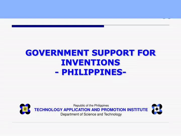 government support for inventions philippines