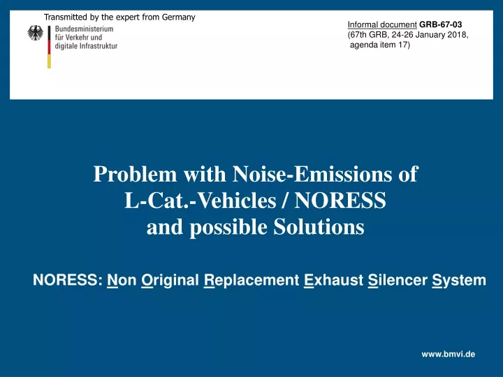 problem with noise emissions of l cat vehicles noress and possible solutions