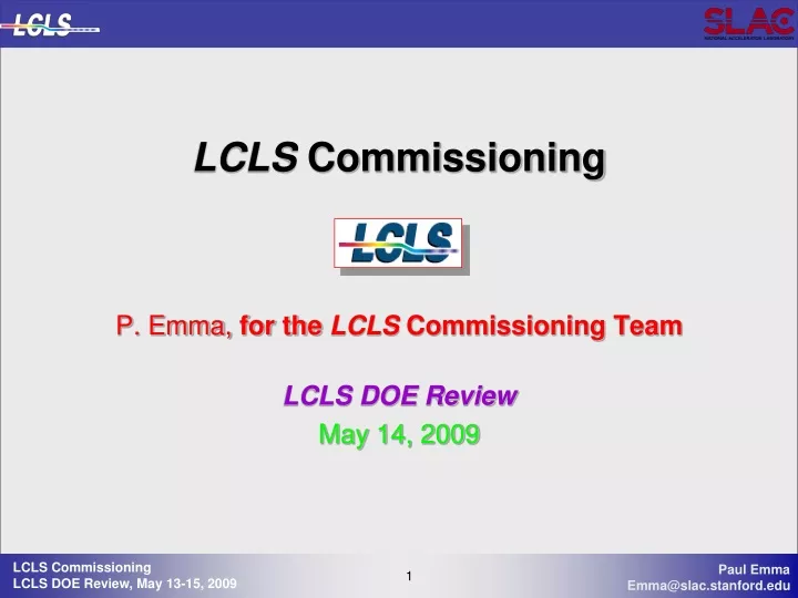 lcls commissioning
