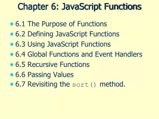 Chapter 6: JavaScript Functions