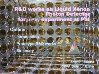 R&amp;D works on Liquid Xenon Photon Detector for  μ g e γ  experiment at PSI
