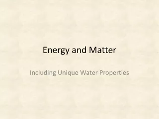 Energy and Matter