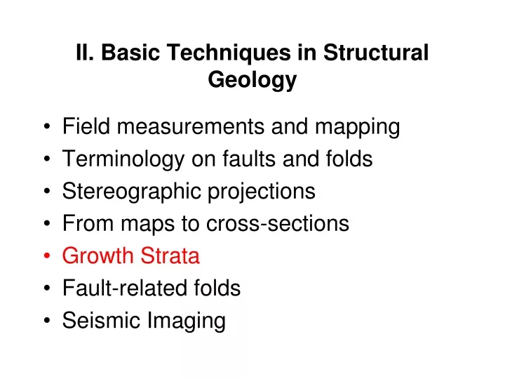 ii basic techniques in structural geology