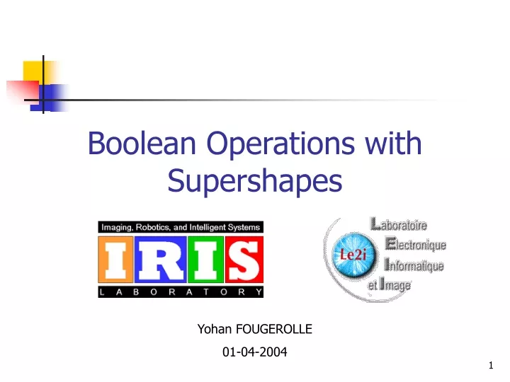 boolean operations with supershapes