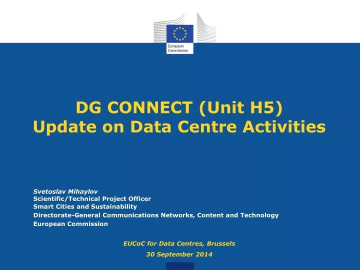 dg connect unit h5 update on data centre activities