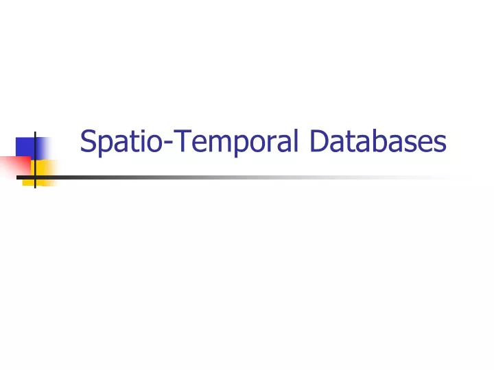 spatio temporal databases