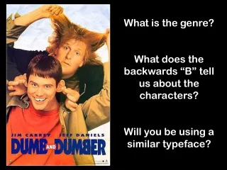 What is the genre? What does the backwards “B” tell us about the characters?