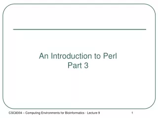 An Introduction to Perl Part 3