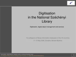 Digitisation in the National Széchényi Library