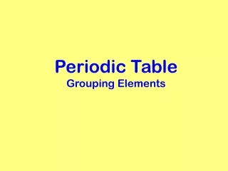 Periodic Table Grouping Elements