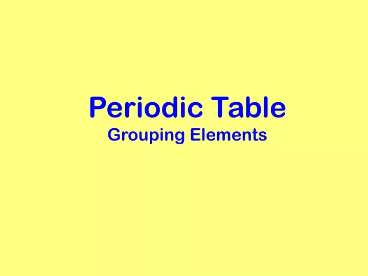 periodic table grouping elements