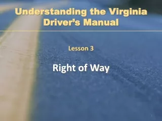 Lesson 3 Right of Way