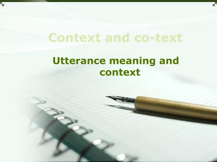 context and co text