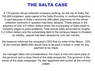 THE SALTA CASE