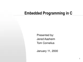 Embedded Programming in C