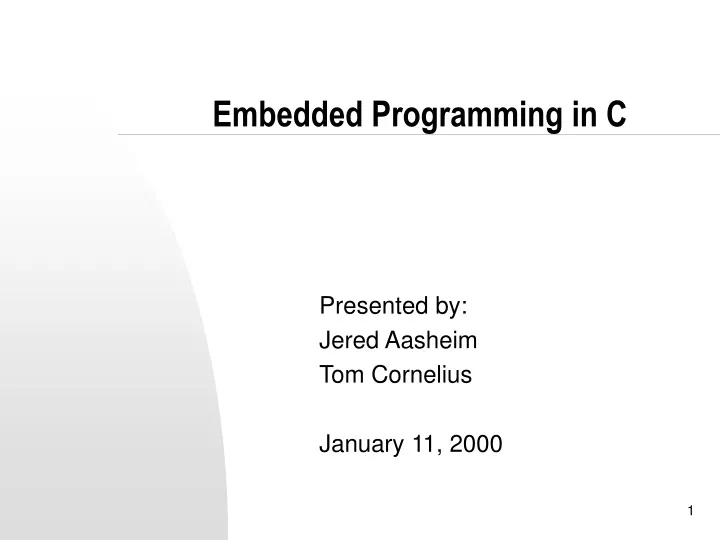 embedded programming in c