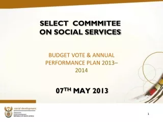 SELECT  COMMMITEE  ON SOCIAL SERVICES