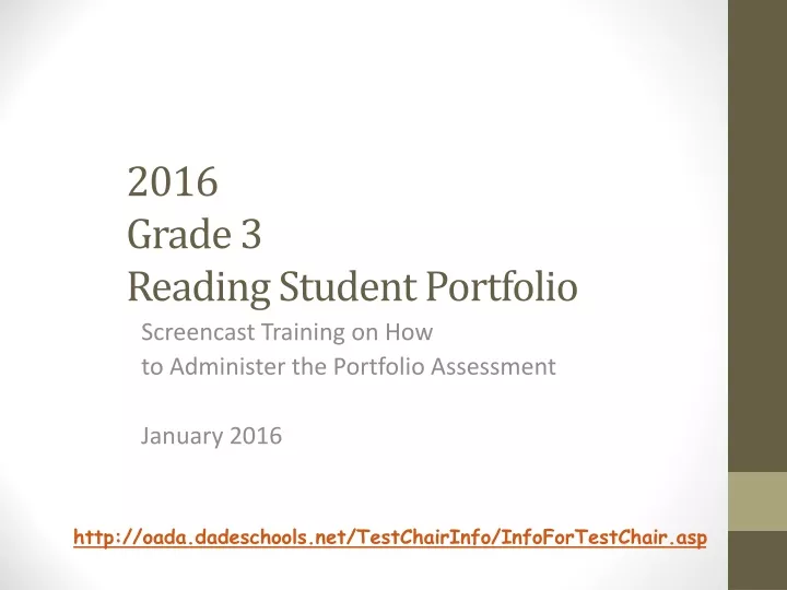 2016 grade 3 reading student portfolio