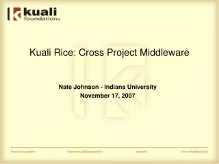 Kuali Rice: Cross Project Middleware