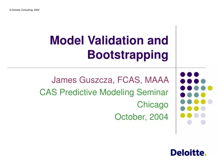 model validation and bootstrapping